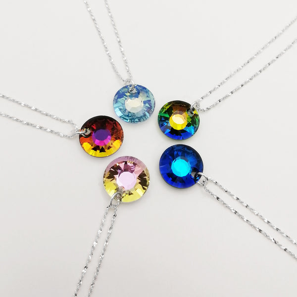Collares en plata 925 con cristal corte sol
