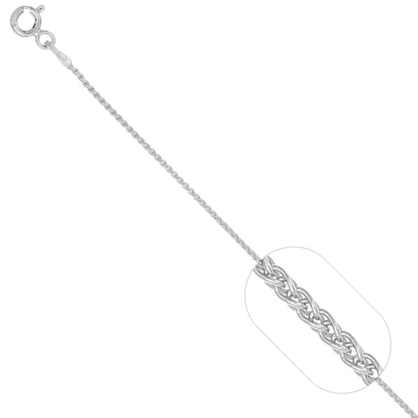Cadena tejido trigo en plata 925 45 cm